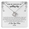 Love Knot Necklace 14K White Gold Finish | 1 | Personalized To My Mom On My Wedding Day Necklace From Daughter Bride I Love You Mom Mother Jewelry Customized Gift Box Message Card | teecentury