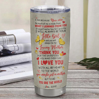 Personalized To My Mom Tumbler From Daughter Stainless Steel Cup Thank You Dancing Sunflower Mom Birthday Mothers Day Thanksgiving Christmas Travel Mug | teecentury