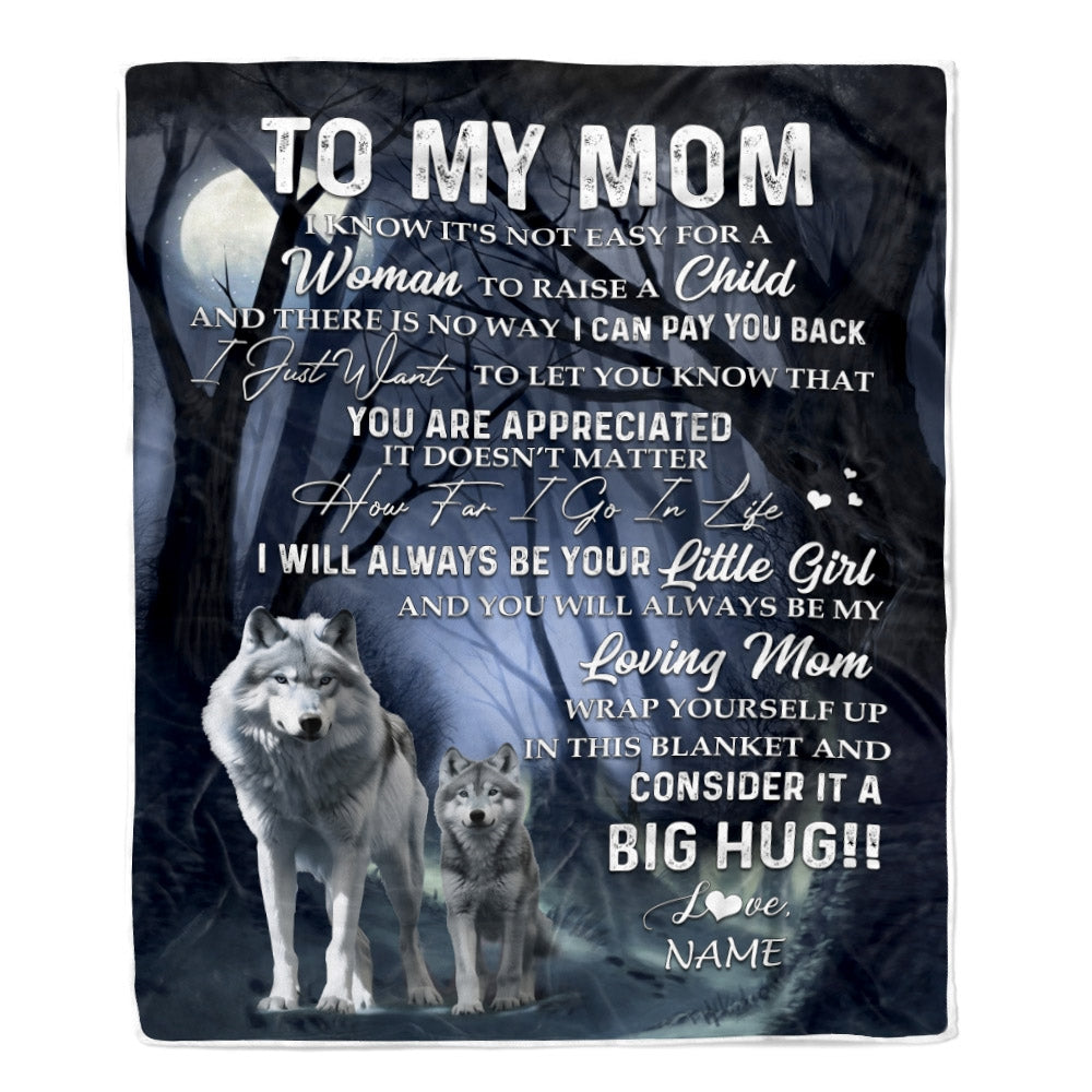 Personalized To My Mom Wolf Blanket From Daughter There Is No Way I Can Pay You Back You Are Appreiated Mom Mother's Day Birthday Christmas Fleece Blanket | teecentury