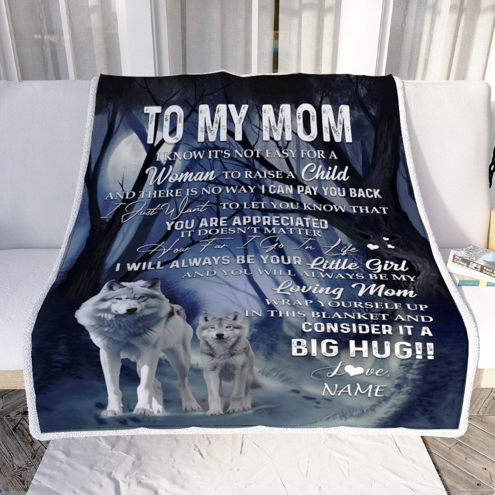 Personalized To My Mom Wolf Blanket From Daughter There Is No Way I Can Pay You Back You Are Appreiated Mom Mother's Day Birthday Christmas Fleece Blanket | teecentury