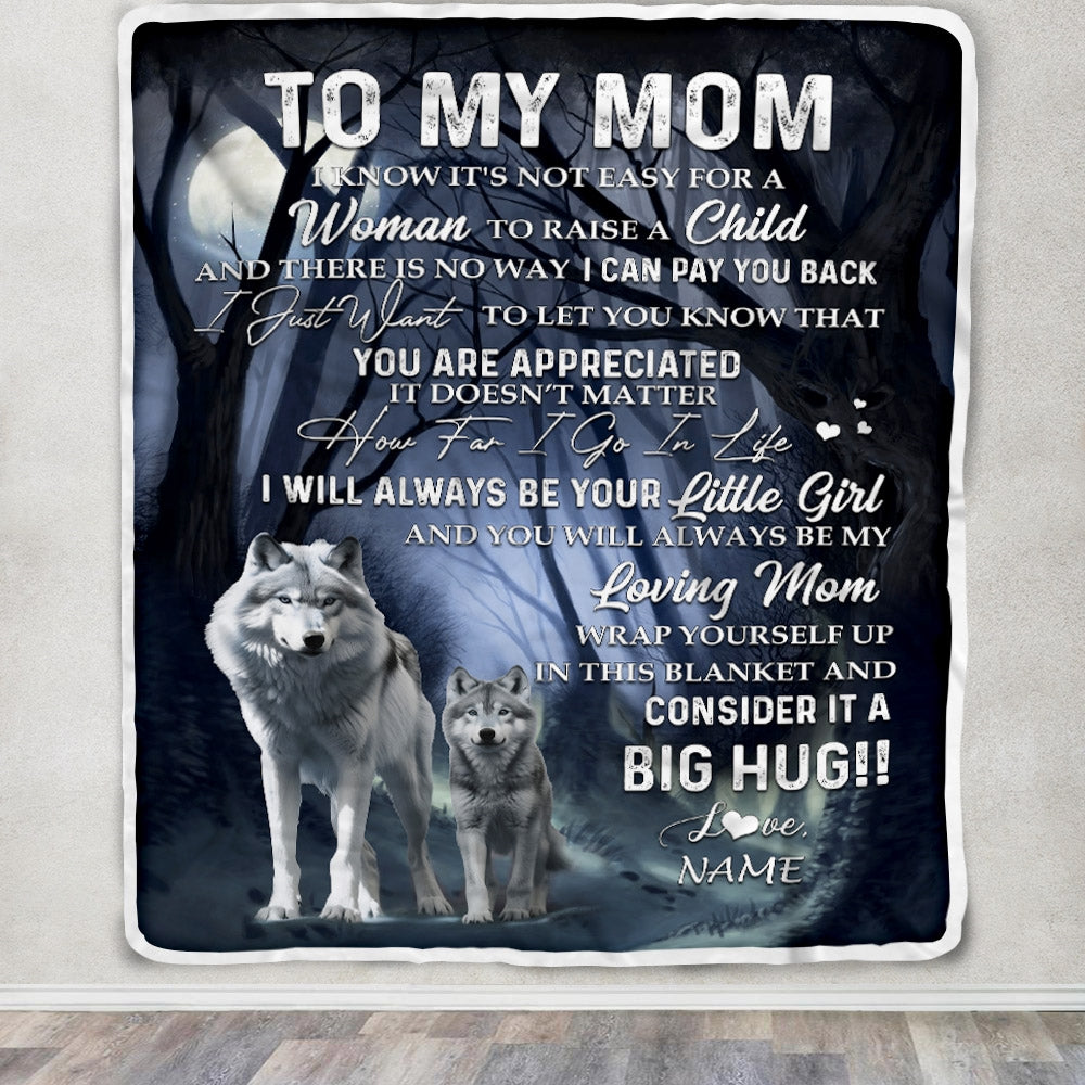 Personalized To My Mom Wolf Blanket From Daughter There Is No Way I Can Pay You Back You Are Appreiated Mom Mother's Day Birthday Christmas Fleece Blanket | teecentury