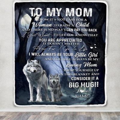 Personalized To My Mom Wolf Blanket From Daughter There Is No Way I Can Pay You Back You Are Appreiated Mom Mother's Day Birthday Christmas Fleece Blanket | teecentury