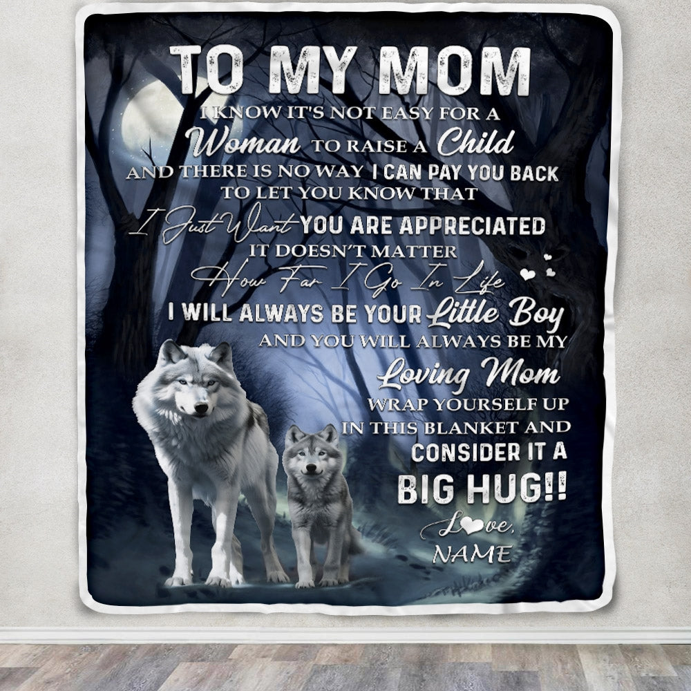 Personalized To My Mom Wolf Blanket From Son There Is No Way I Can Pay 
