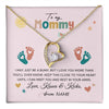 Forever Love Necklace 18K Yellow Gold Finish | 1 | Personalized To My Mommy From Your Tummy Necklace Unborn Baby Bump Expecting Mom Mommy Pregnant Wife New Mom Mothers Day Customized Gift Box Message Card | teecentury