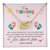Interlocking Hearts Necklace 18K Yellow Gold Finish | 1 | Personalized To My Mommy From Your Tummy Necklace Unborn Baby Bump Expecting Mom Mommy Pregnant Wife New Mom Mothers Day Customized Gift Box Message Card | teecentury