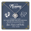 Love Knot Necklace 14K White Gold Finish | 1 | Personalized To My Mommy From Your Tummy Necklace Unborn Baby Bump New Mom Mommy To Be Pregnant Wife First Time Mothers Day Customized Gift Box Message Card | teecentury