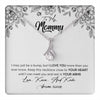 Alluring Beauty Necklace 14K White Gold Finish | 1 | Personalized To My Mommy Necklace Baby Bump Expecting Mom First Time Mom Pregnancy Pregnant New Mom Mother To Be Mothers Day Customized Gift Box Message Card | teecentury