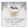 Interlocking Hearts Necklace 18K Yellow Gold Finish | 1 | Personalized To My Mommy Necklace Baby Bump Expecting Mom First Time Mom Pregnancy Pregnant New Mom Mother To Be Mothers Day Customized Gift Box Message Card | teecentury
