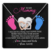 Interlocking Hearts Necklace Stainless Steel & Rose Gold Finish | 1 | Personalized To My Mommy Necklace Heart Feet Baby First Time for Pregnant Mom Happy 1st Mothers Day Customized Gift Box and Message Card | teecentury