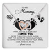 Interlocking Hearts Necklace Stainless Steel & Rose Gold Finish | 1 | Personalized To My Mommy Necklace Heart Feet New Mom To Be Baby Pregnancy Mom First Time Mom Happy 1st Mothers Day Customized Gift Box and Message Card | teecentury
