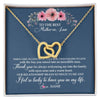 Interlocking Hearts Necklace 18K Yellow Gold Finish | Personalized To My Mother In Law Necklace From Daughter In Law Thank You Mother Of The Groom Jewelry Birthday Mothers Day Christmas Customized Message Card | teecentury