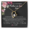 Forever Love Necklace 18K Yellow Gold Finish | Personalized To My Mother In Law Necklace From Daughter In Law You Are My Bonus Mom Jewelry Birthday Mothers Day Christmas Customized Gift Box Message Card | teecentury