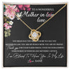 Love Knot Necklace 18K Yellow Gold Finish | Personalized To My Mother In Law Necklace From Daughter In Law You Are My Bonus Mom Jewelry Birthday Mothers Day Christmas Customized Gift Box Message Card | teecentury