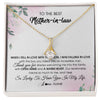 Alluring Beauty Necklace 18K Yellow Gold Finish | Personalized To My Mother In Law Necklace from Daughter In Law I Feel So Lucky Groom's Mother of My Husband Pendant Jewelry Customized Gift Box Message Card | teecentury