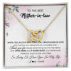Interlocking Hearts Necklace 18K Yellow Gold Finish | Personalized To My Mother In Law Necklace from Daughter In Law I Feel So Lucky Groom's Mother of My Husband Pendant Jewelry Customized Gift Box Message Card | teecentury