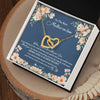 Interlocking Hearts Necklace 18K Yellow Gold Finish | Personalized To My Mother In Law Necklace from Daugter In Law Feel In Love Son Mother Of My Husband Jewelry Birthday Wedding Pendant Customized Message Card | teecentury