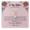 Alluring Beauty Necklace 18K Yellow Gold Finish | 1 | Personalized To My Mother Necklace from Daughter On Wedding Day for Mom Bride's Mother Customized Gift Box Message Card | teecentury