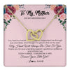 Interlocking Hearts Necklace 18K Yellow Gold Finish | 1 | Personalized To My Mother Necklace from Daughter On Wedding Day for Mom Bride's Mother Customized Gift Box Message Card | teecentury