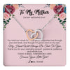 Interlocking Hearts Necklace Stainless Steel & Rose Gold Finish | 1 | Personalized To My Mother Necklace from Daughter On Wedding Day for Mom Bride's Mother Customized Gift Box Message Card | teecentury