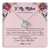 Love Knot Necklace 14K White Gold Finish | 1 | Personalized To My Mother Necklace from Daughter On Wedding Day for Mom Bride's Mother Customized Gift Box Message Card | teecentury