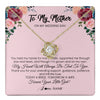 Love Knot Necklace 18K Yellow Gold Finish | 1 | Personalized To My Mother Necklace from Daughter On Wedding Day for Mom Bride's Mother Customized Gift Box Message Card | teecentury