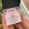Love Knot Necklace 18K Yellow Gold Finish | Personalized To My Mother Necklace from Daughter On Wedding Day for Mom Bride's Mother Customized Gift Box Message Card | teecentury