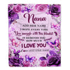 Personalized To My Nana Gifts Blanket From Granddaughter Grandson Purple Floral Birthday Gifts For Nana Mothers Day Christmas Custom Fleece Throw Blanket | teecentury