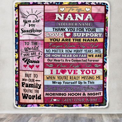 Personalized To My Nana Gifts Blanket From Granddaughter Grandson Wood You Are The Nana Birthday Gifts Mothers Day Christmas Customized Fleece Blanket | teecentury