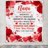 Personalized To My Nana Gifts From Granddaughter Grandson Blanket Rose Flower Anniversary Birthday Gifts Nana Mothers Day Christmas Custom Fleece Throw Blanket | teecentury
