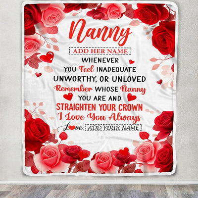 Personalized To My Nanny Gifts From Kids Blanket Rose Flower Anniversary Birthday Gifts Nanny Mothers Day Thanksgiving Birthday Christmas Custom Fleece Blanket | teecentury