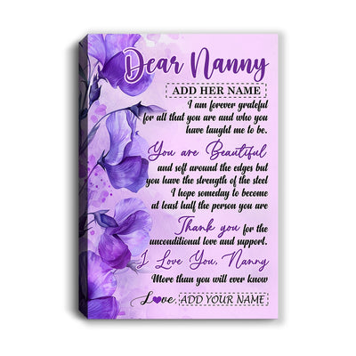 Personalized To My Nanny Gifts From Kids Canvas Flower You Are Beautiful Gifts For Nanny Mothers Day Birthday Thanksgiving Christmas Custom Art Print Framed Canvas | teecentury