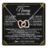 Interlocking Hearts Necklace Stainless Steel & Rose Gold Finish | 1 | Personalized To My Nanny Necklace Gifts Meaningful Gift To Nanny From Granddaughter Without You There Is No Me Mothers Day Birthday Gift Box Message Card | https://teecentury.