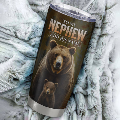 Personalized To My Nephew Bear Tumbler From Aunt Uncle Auntie Every Day Laugh Love Live Nephew Birthday Gifts Christmas Custom Stainless Steel Travel Mug | teecentury