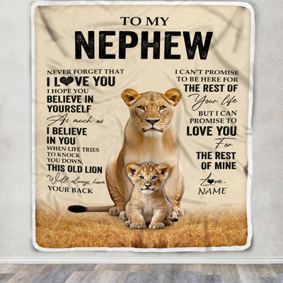 Personalized To My Nephew Blanket From Aunt Auntie Lion Never Forget That I Love You Niece Birthday Gifts Gifts Graduation Christmas Customized Fleece Throw Blanket | teecentury