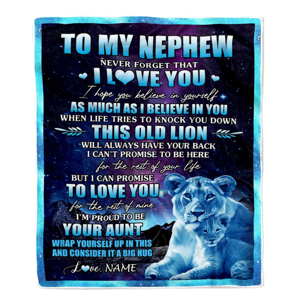 Personalized To My Nephew Blanket From Aunt Auntie Never Forget That I Love You Nephew Birthday Graduation Christmas Bed Fleece Throw Blanket | teecentury