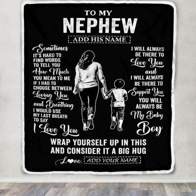 Personalized To My Nephew Blanket From Aunt Auntie Sometimes It's Hard Nephew Birthday Gifts Graduation Christmas Customized Fleece Throw Blanket | teecentury