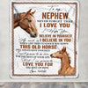Personalized To My Nephew Blanket From Aunt Auntie Uncle This Old Horse Love You Nephew Birthday Graduation Christmas Customized Bed Fleece Throw Blanket | teecentury