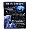 Personalized To My Nephew Blanket From Aunt Auntie Uncle Wolf Never Forget How Much I Love You Nephew Birthday Christmas Customized Fleece Throw Blanket | teecentury