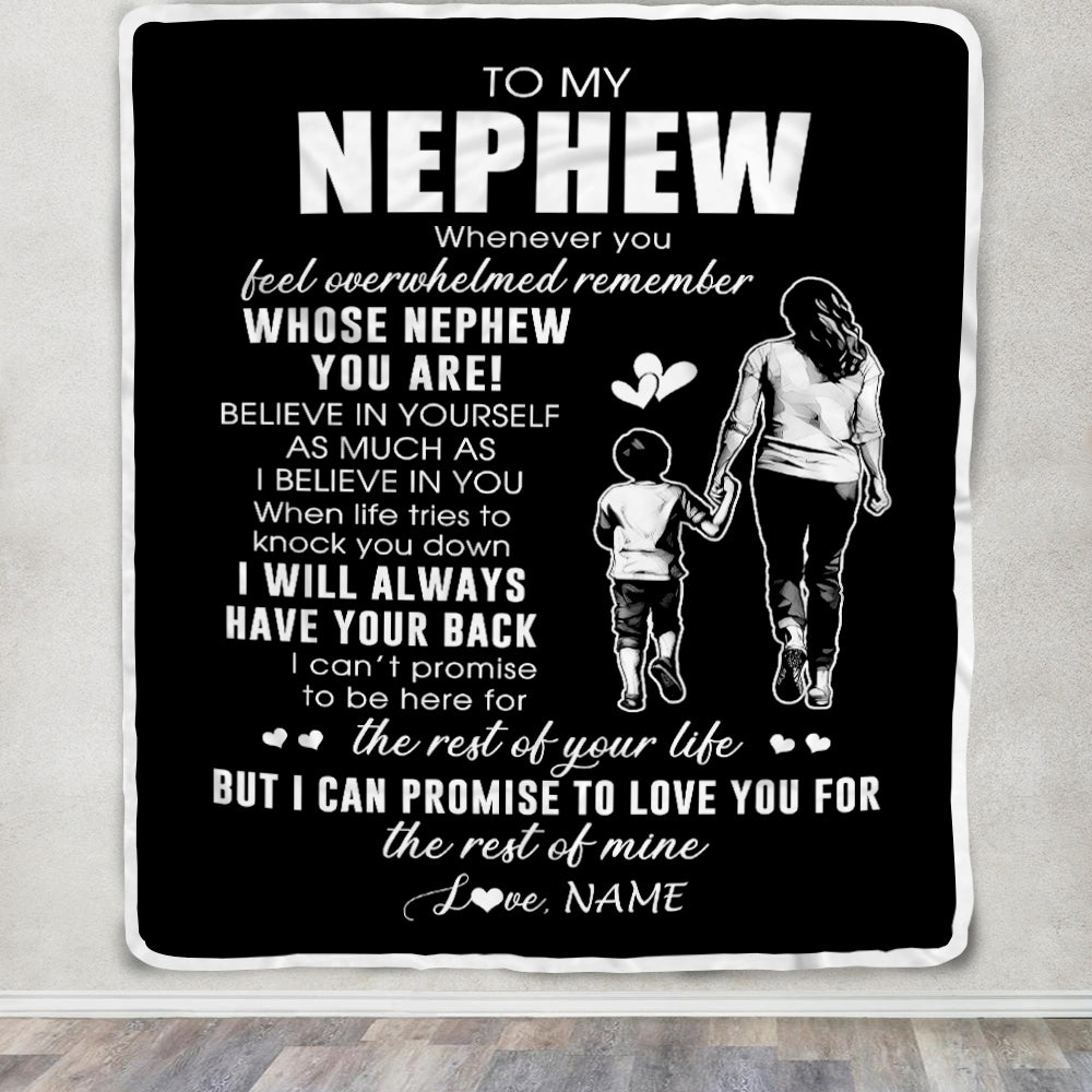 Personalized To My Nephew Blanket From Aunt Auntie Whenever You Feel Overwhelmed Nephew Birthday Graduation Christmas Customized Bed Fleece Throw Blanket | teecentury