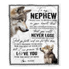 Personalized To My Nephew Blanket From Aunt Auntie You Will Never Lose Wolf Nephew Birthday Graduation Christmas Customized Bed Quilt Fleece Throw Blanket | teecentury