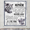 Personalized To My Nephew Blanket From Aunt Uncle Auntie You Will Never Lose White Tiger Nephew Birthday Gifts Graduation Christmas Customized Fleece Blanket | teecentury