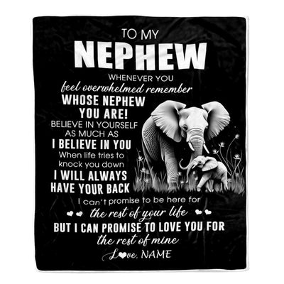 Personalized To My Nephew Blanket From Aunt Uncle Whenever You Feel Elephant Nephew Birthday Gifts Graduation Christmas Customized Fleece Throw Blanket | teecentury