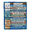 Personalized To My Nephew Blanket From Aunt Uncle Wood Remember To Be Awesome Nephew Birthday Graduation Christmas Customized Fleece Throw Blanket | teecentury