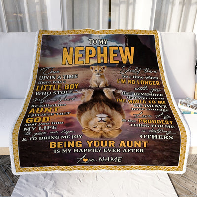 Personalized To My Nephew Blanket From Mom Mother Lion Being Your Mom Is My Happily Ever Nephew Birthday Gifts Graduation Christmas Customized Fleece Blanket | teecentury
