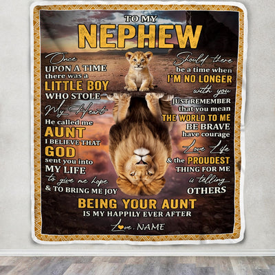 Personalized To My Nephew Blanket From Mom Mother Lion Being Your Mom Is My Happily Ever Nephew Birthday Gifts Graduation Christmas Customized Fleece Blanket | teecentury