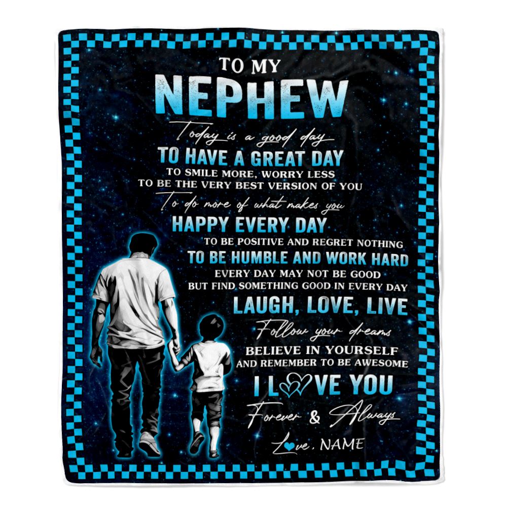 Personalized To My Nephew Blanket From Uncle Every Day Laugh Love Live Uncle Nephew Birthday Gifts Graduation Christmas Customized Fleece Throw Blanket | teecentury