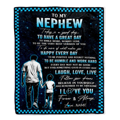Personalized To My Nephew Blanket From Uncle Every Day Laugh Love Live Uncle Nephew Birthday Gifts Graduation Christmas Customized Fleece Throw Blanket | teecentury