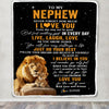Personalized To My Nephew Blanket From Uncle Live Laugh Love Lion Nephew Birthday Gifts Positive Graduation Christmas Customized Fleece Throw Blanket | teecentury