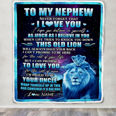 Personalized To My Nephew Blanket From Uncle Never Forget That I Love You Nephew Birthday Gifts Graduation Christmas Bed Fleece Throw Blanket | teecentury