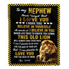 Personalized To My Nephew Blanket From Uncle This Old Lion Love You Nephew Birthday Graduation Christmas Customized Bed Fleece Throw Blanket | teecentury